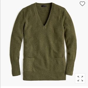 J. Crew V-neck front-pocket tunic sweater in supersoft yarn in BLACK